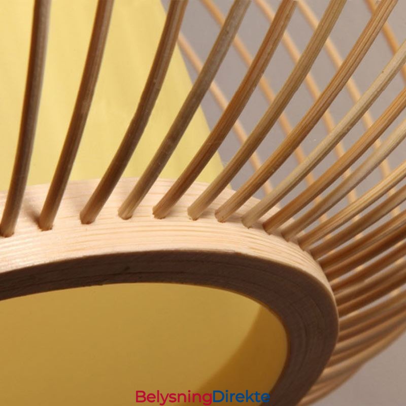 Unik, Halvinnfelt, Kreativ, Rund Bambus Taklampe For Verandabelysning