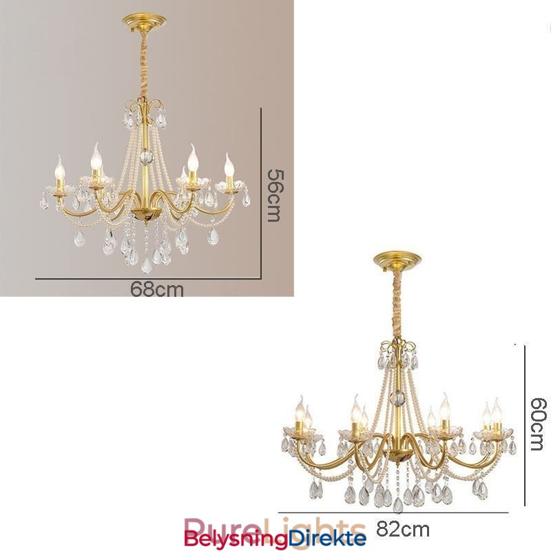 Amerikansk Krystall Pendellampe I Landlig Stil, Kreativ Taklampe I Jernkunst