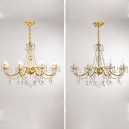 Amerikansk Krystall Pendellampe I Landlig Stil, Kreativ Taklampe I Jernkunst