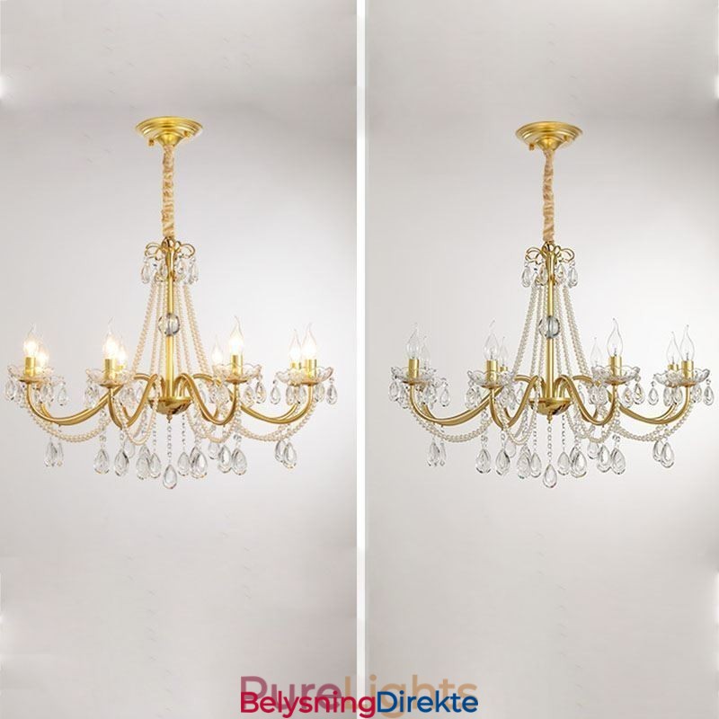 Amerikansk Krystall Pendellampe I Landlig Stil, Kreativ Taklampe I Jernkunst