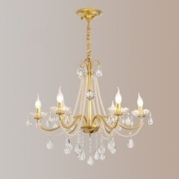 Amerikansk Krystall Pendellampe I Landlig Stil, Kreativ Taklampe I Jernkunst