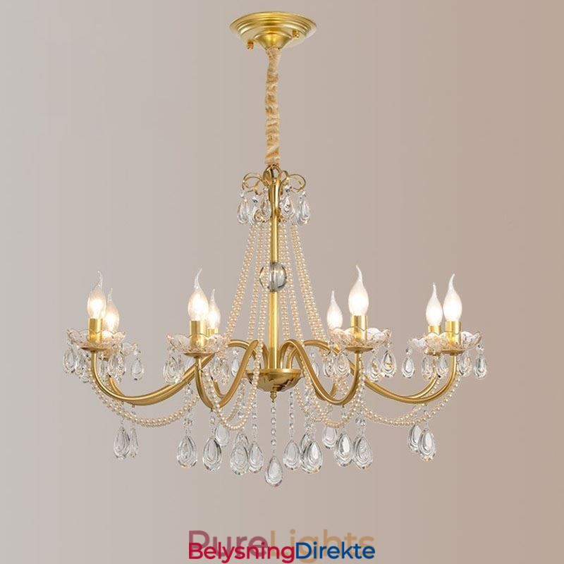 Amerikansk Krystall Pendellampe I Landlig Stil, Kreativ Taklampe I Jernkunst