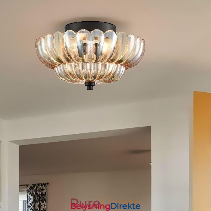 Moderne, Enkel, Innfelt Taklampe Med Lotus-Fot