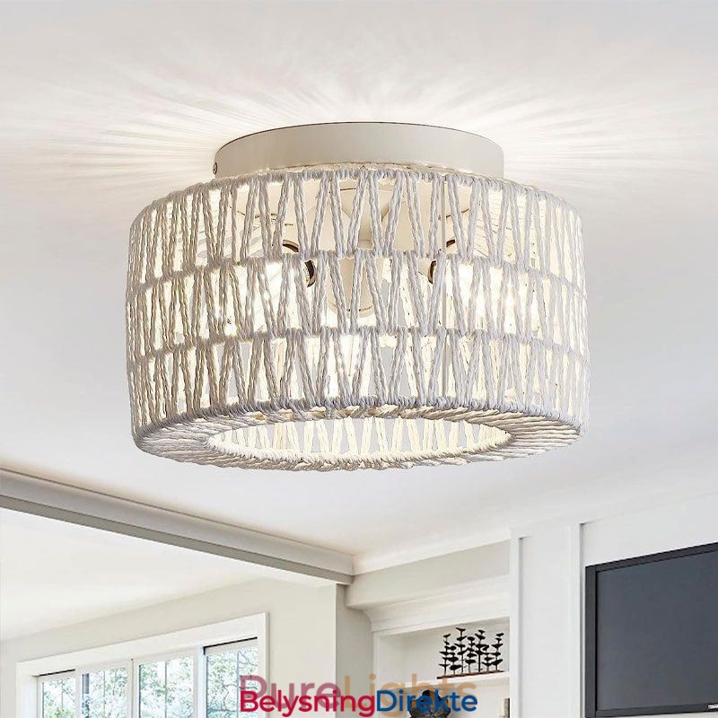 Amerikansk, Vevd Burtaklampe I Landlig Stil, Innfelt