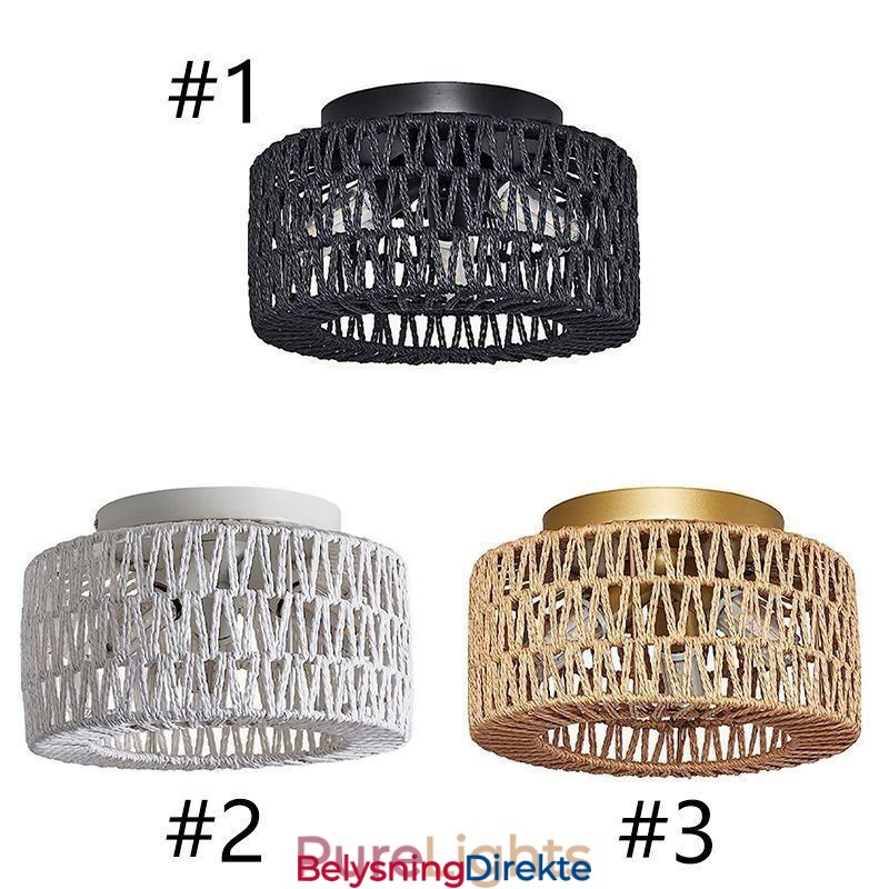 Amerikansk, Vevd Burtaklampe I Landlig Stil, Innfelt