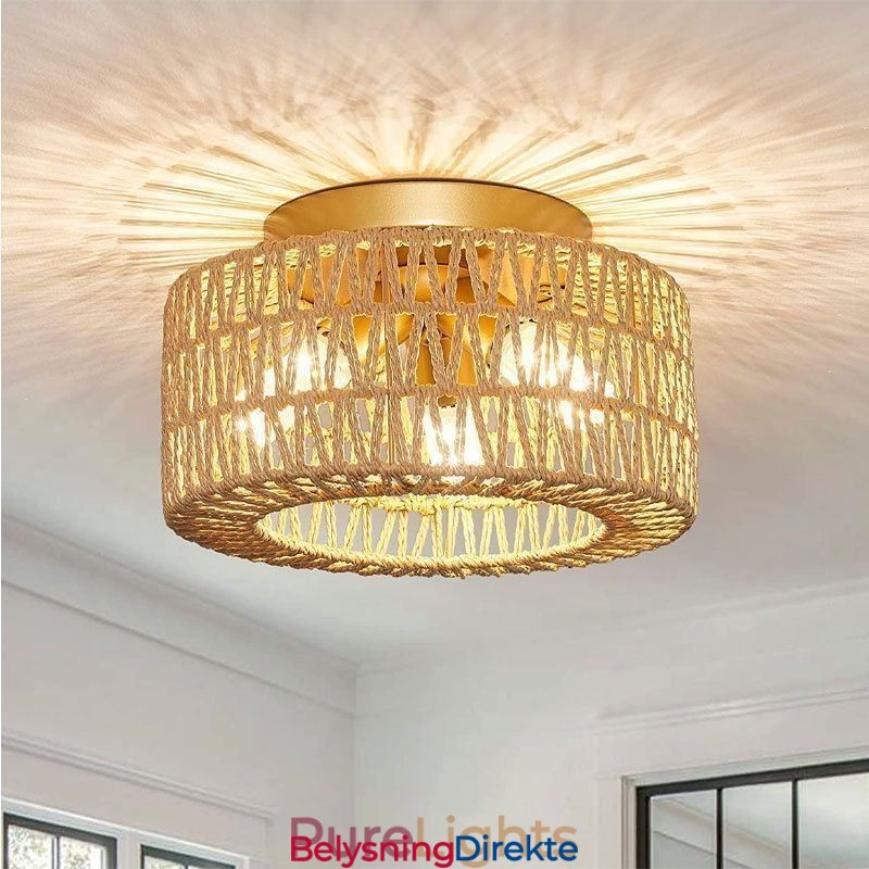 Amerikansk, Vevd Burtaklampe I Landlig Stil, Innfelt