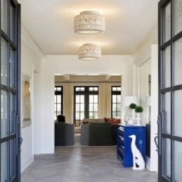 Amerikansk, Vevd Burtaklampe I Landlig Stil, Innfelt