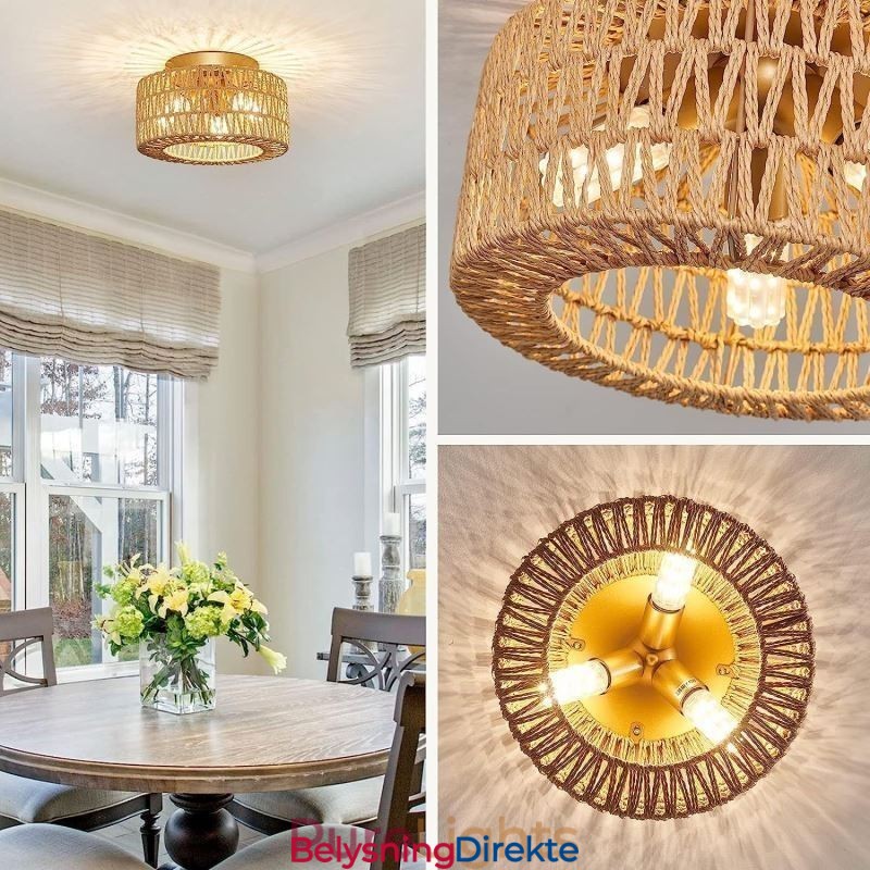 Amerikansk, Vevd Burtaklampe I Landlig Stil, Innfelt