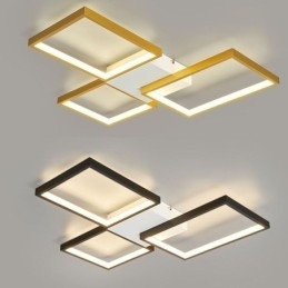 Minimalistisk 3-Kantet Taklampe For Innfelt Montering, Trinnløs Dimbar Med Fjernkontroll, 60W