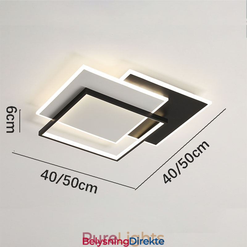 Minimalistisk Akryl Firkantet Taklampe I Innfelt Form, 40-50 Cm