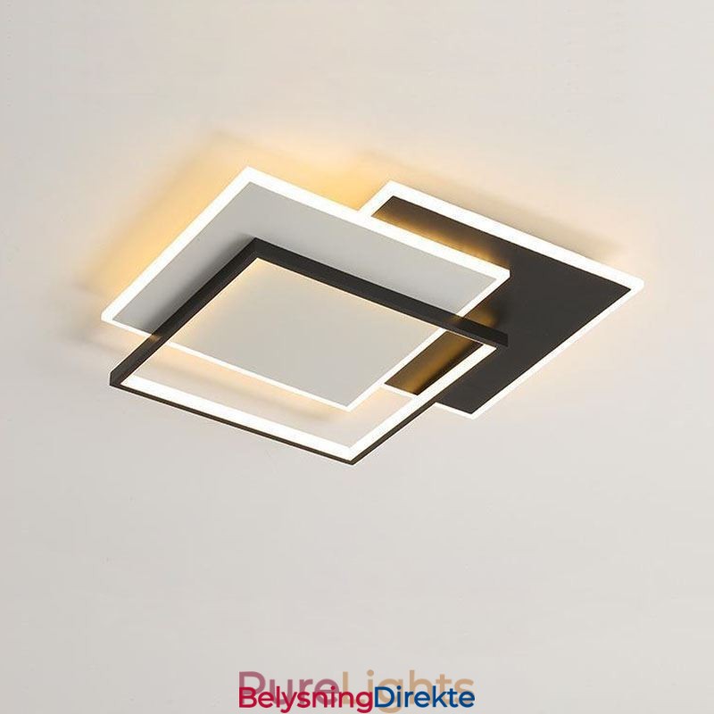 Minimalistisk Akryl Firkantet Taklampe I Innfelt Form, 40-50 Cm