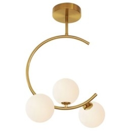 Moderne Og Enkel, Innfelt Taklampe Med Tre Hoder I Melkehvit Glass, G9 5W