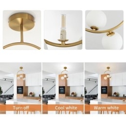 Moderne Og Enkel, Innfelt Taklampe Med Tre Hoder I Melkehvit Glass, G9 5W