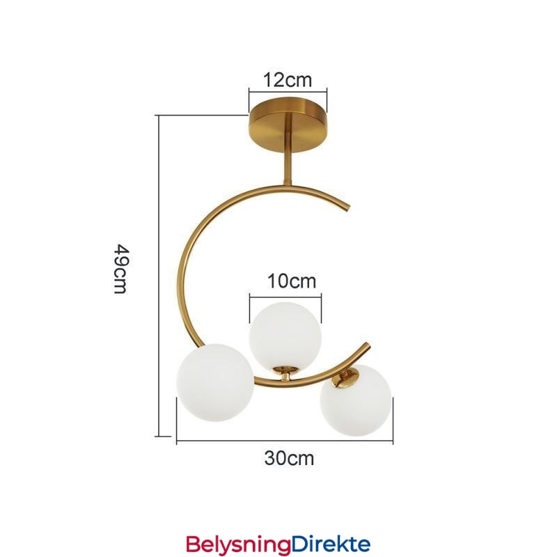 Moderne Og Enkel, Innfelt Taklampe Med Tre Hoder I Melkehvit Glass, G9 5W