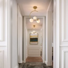 Moderne Og Enkel, Innfelt Taklampe Med Tre Hoder I Melkehvit Glass, G9 5W