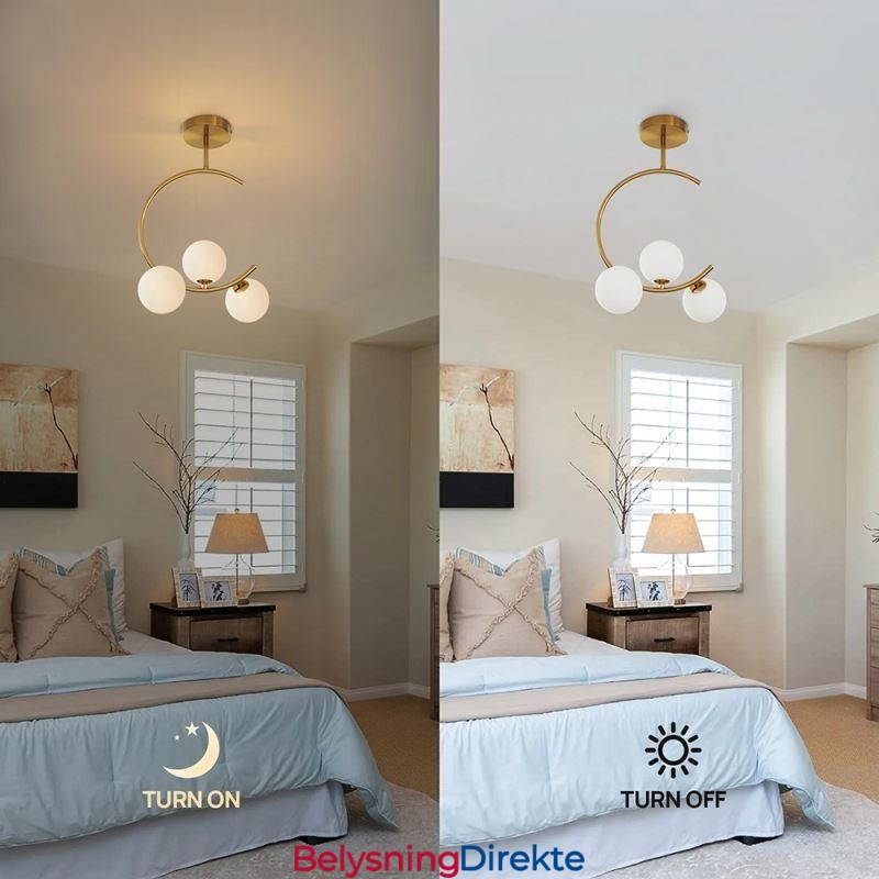 Moderne Og Enkel, Innfelt Taklampe Med Tre Hoder I Melkehvit Glass, G9 5W