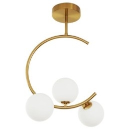 Moderne Og Enkel, Innfelt Taklampe Med Tre Hoder I Melkehvit Glass, G9 5W