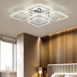 Innfelt Krom Akryl Firkantet Taklampe Med 5 Lys