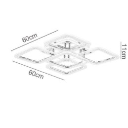 Innfelt Krom Akryl Firkantet Taklampe Med 5 Lys