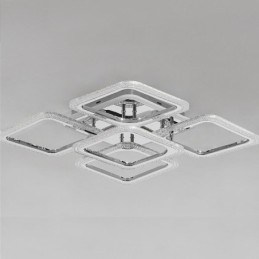 Innfelt Krom Akryl Firkantet Taklampe Med 5 Lys