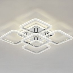 Innfelt Krom Akryl Firkantet Taklampe Med 5 Lys