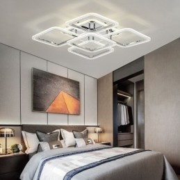 Innfelt Krom Akryl Firkantet Taklampe Med 5 Lys