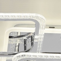 Innfelt Akryl Firkantet Taklampe I Krom, 8 Lys