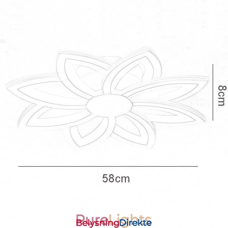 Innfelt Montering, Iøynefallende Akrylblomsttaklampe 55 Cm