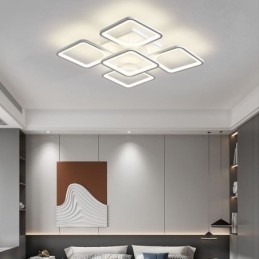 Innfelt Hvit Akryl Firkantet Taklampe Med 5 Lys Og 8 Lys