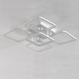 Innfelt Hvit Akryl Firkantet Taklampe Med 5 Lys Og 8 Lys