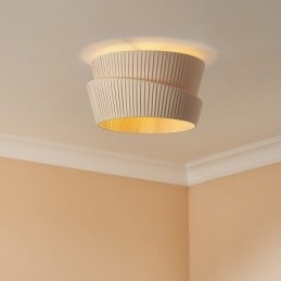 Wabi Sabi Innfelt Taklampe I Fransk Kremfarget Stil Med Dobbelt Stoffskjerm