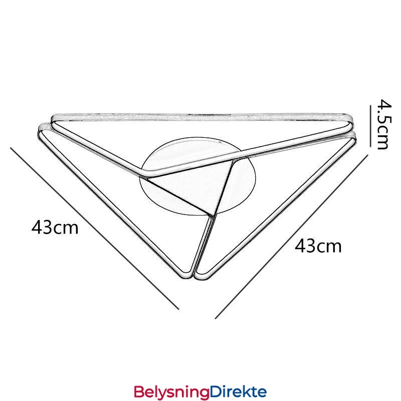 Minimalistisk Trekantet Taklampe I Innfelt Form