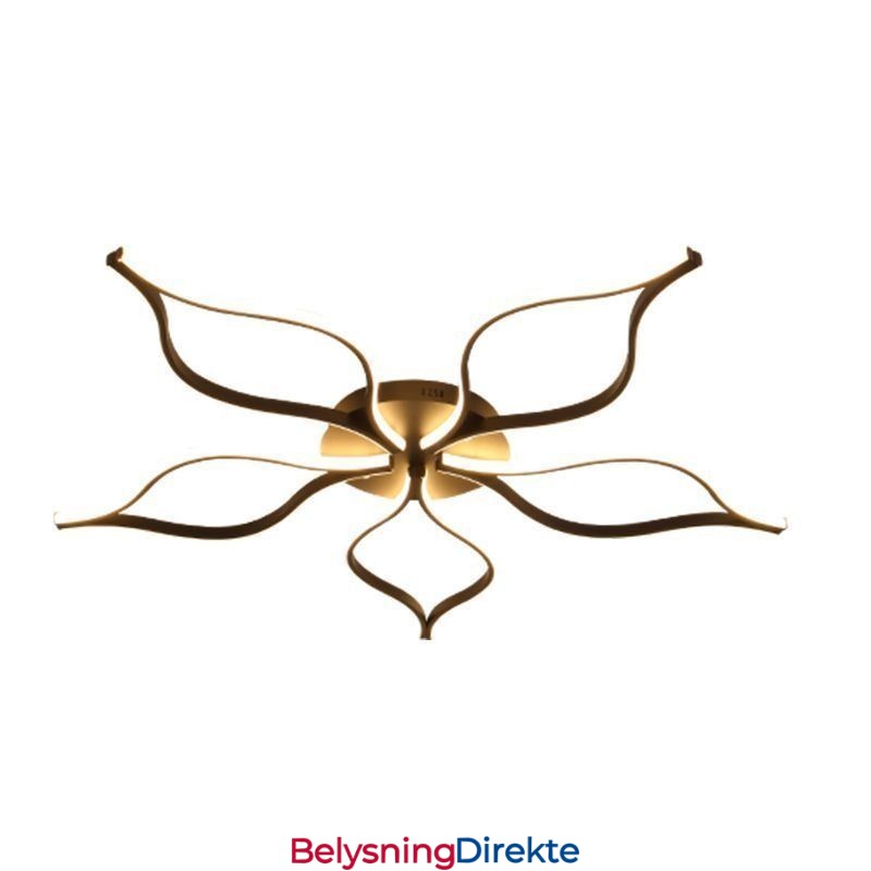 Minimalistisk Taklampe Med Fem Blader Og Blomstermotiv I Innfelt Form