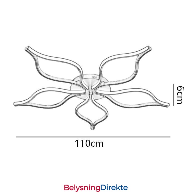 Minimalistisk Taklampe Med Fem Blader Og Blomstermotiv I Innfelt Form