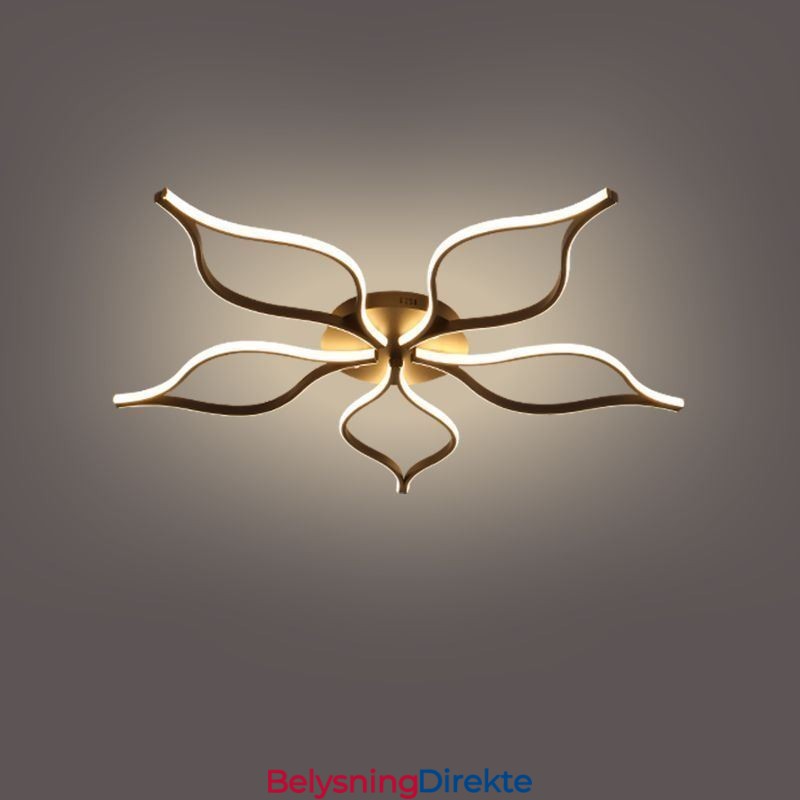 Minimalistisk Taklampe Med Fem Blader Og Blomstermotiv I Innfelt Form