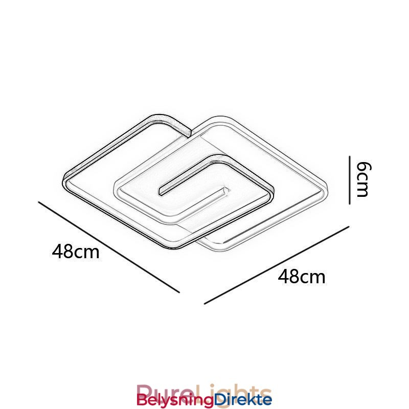 Innfelt Akryl, Firkantet Taklampe