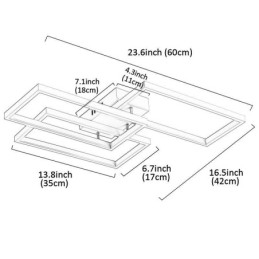 Innfelt Akryl Geometrisk Rektangulær Taklampe
