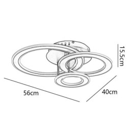 Innfelt Trippel Rund Akryl Taklampe