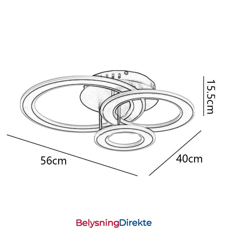 Innfelt Trippel Rund Akryl Taklampe