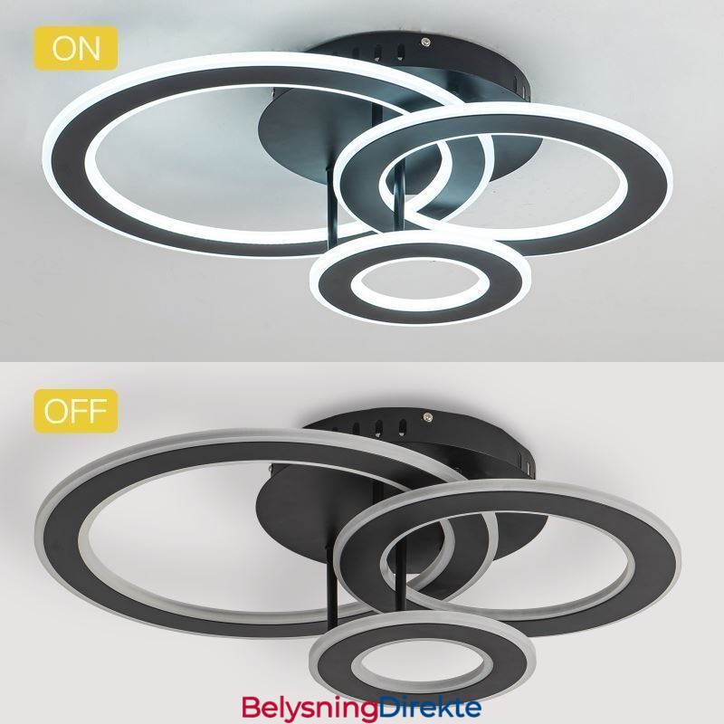 Innfelt Trippel Rund Akryl Taklampe