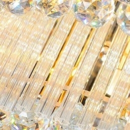 Rund Krystalltaklampe Med Fjernkontroll, Innfelt, 80 Cm