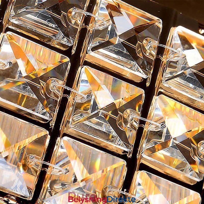 Rund Krystalltaklampe Med Fjernkontroll, Innfelt, 80 Cm