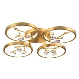 Innfelt Taklampe I Kobber Med Kunstgren, Plommeblomst