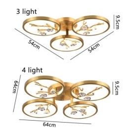 Innfelt Taklampe I Kobber Med Kunstgren, Plommeblomst
