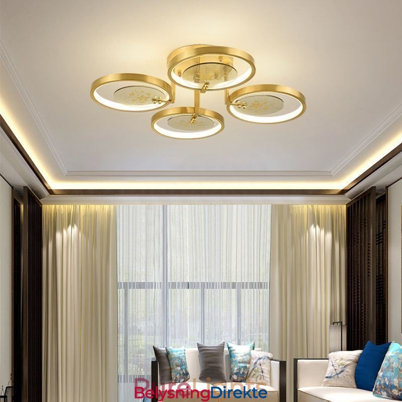 Innfelt Taklampe I Akrylkobber Med Kunsttrykk