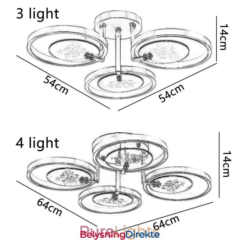 Innfelt Taklampe I Akrylkobber Med Kunsttrykk