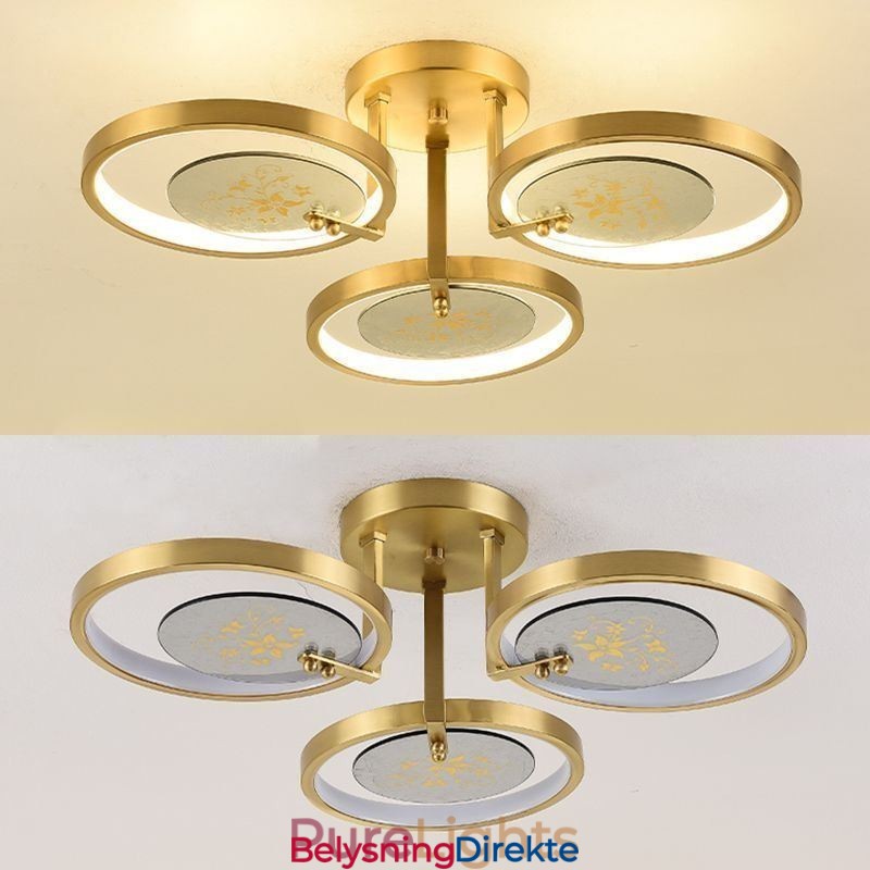 Innfelt Taklampe I Akrylkobber Med Kunsttrykk