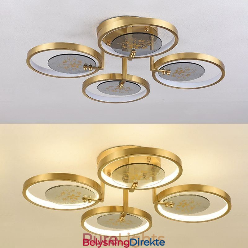 Innfelt Taklampe I Akrylkobber Med Kunsttrykk