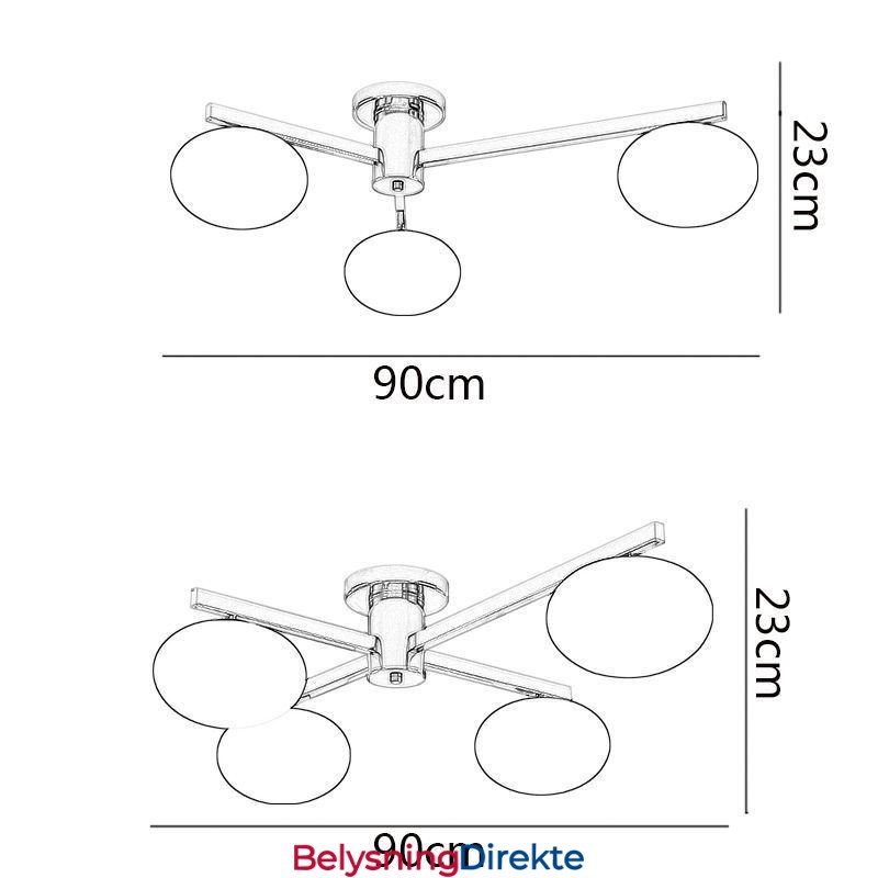 Nordisk Glass Innfelt Kreativ Smijerns Taklampe
