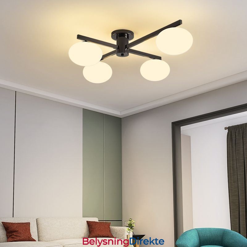 Nordisk Glass Innfelt Kreativ Smijerns Taklampe